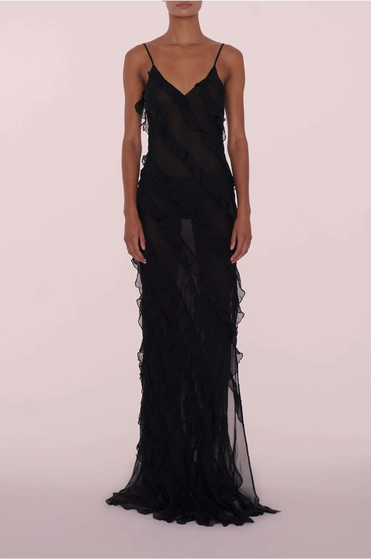 Chic Black Dress with Playful Frills – Effortlessly Stylish Look for Parties or Everyday Wear (XXS–XXL)