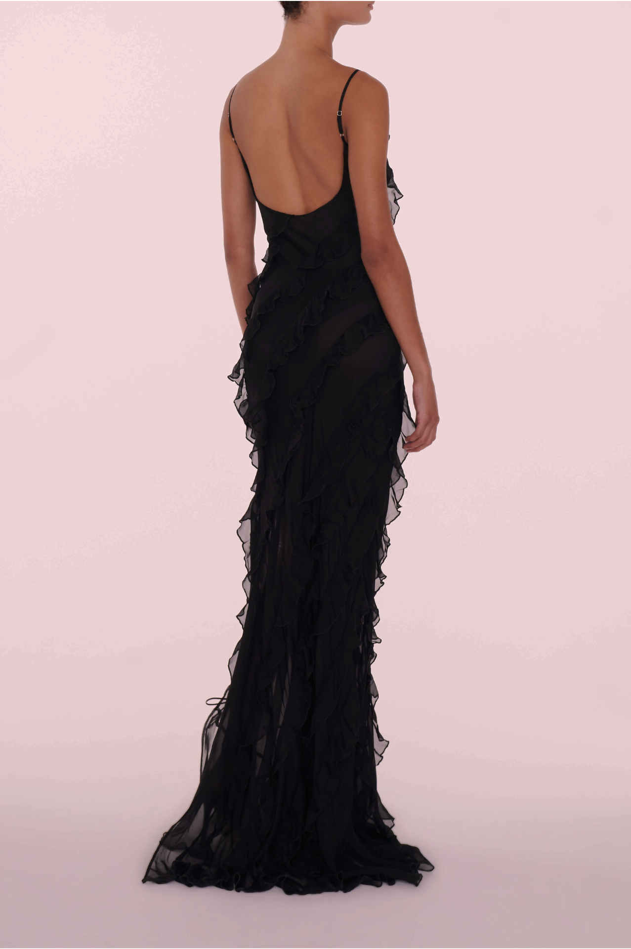 Chic Black Dress with Playful Frills – Effortlessly Stylish Look for Parties or Everyday Wear (XXS–XXL)