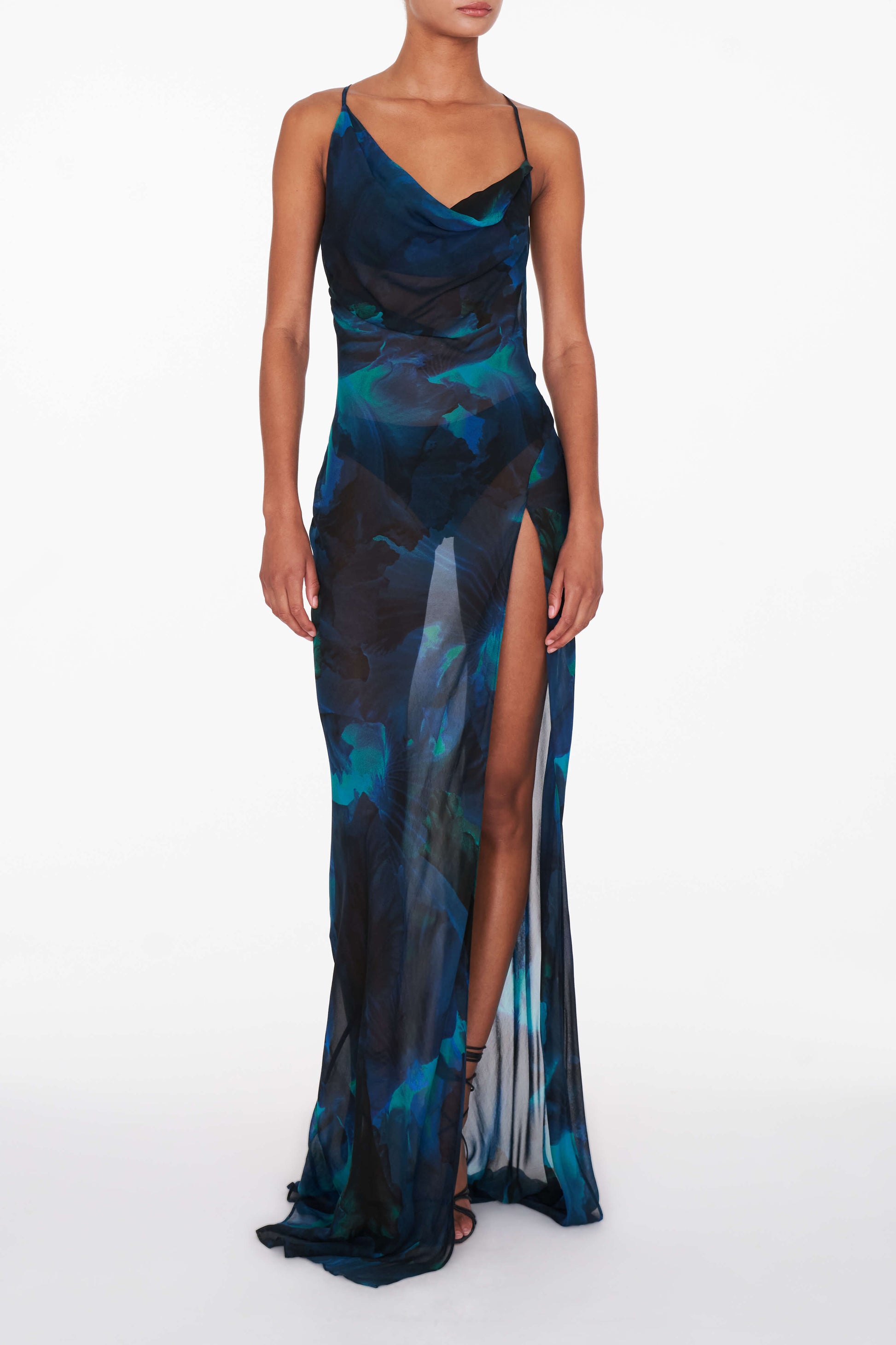 Elegant Rafinha Dress for Women with Asymmetric Neckline and Plunge Back – Bias Cut Evening Dress 2